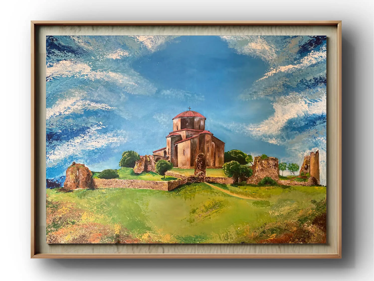 Jvari Monastery painting by Nini Mzhavia