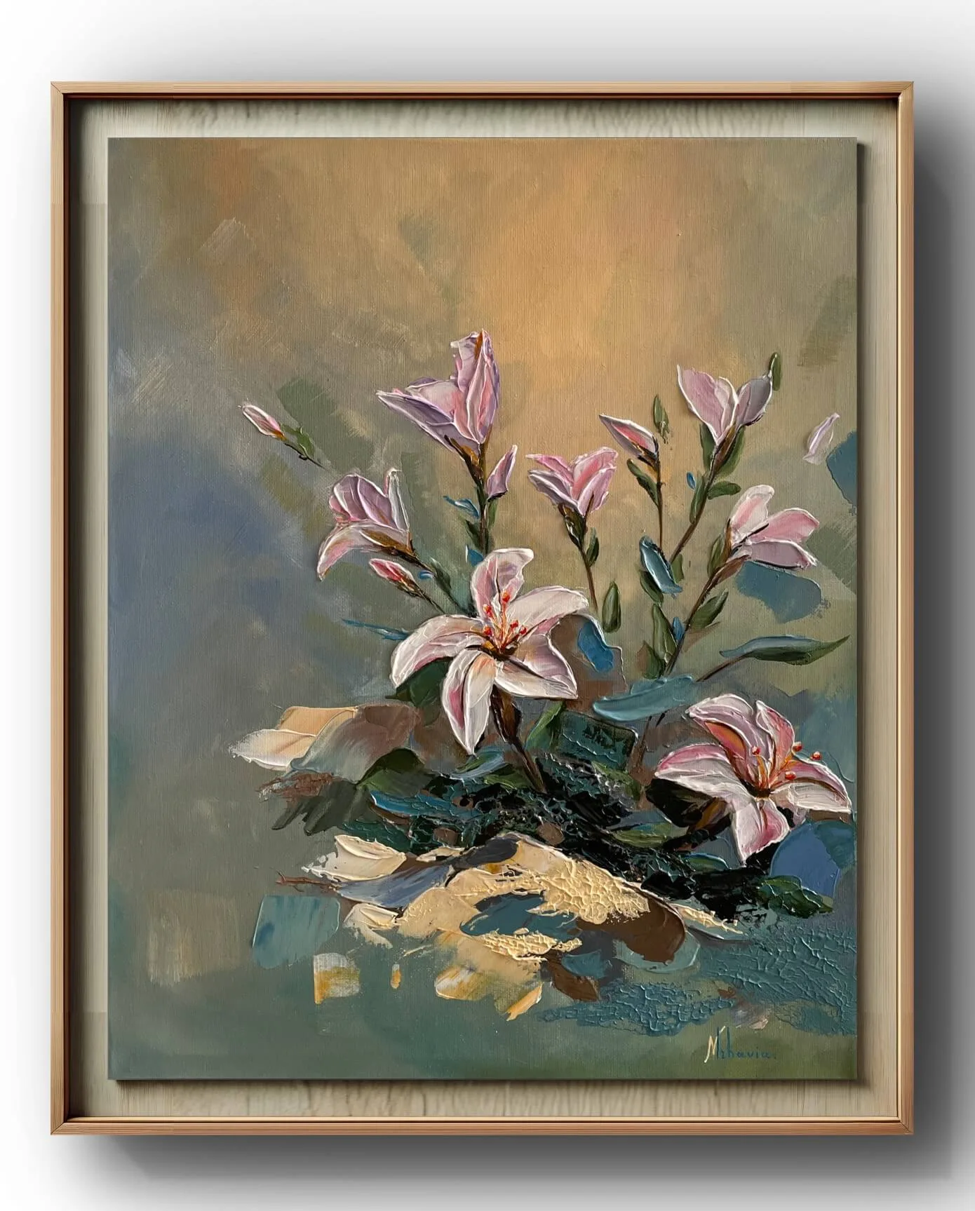 Lily flower painting by Nini Mzhavia