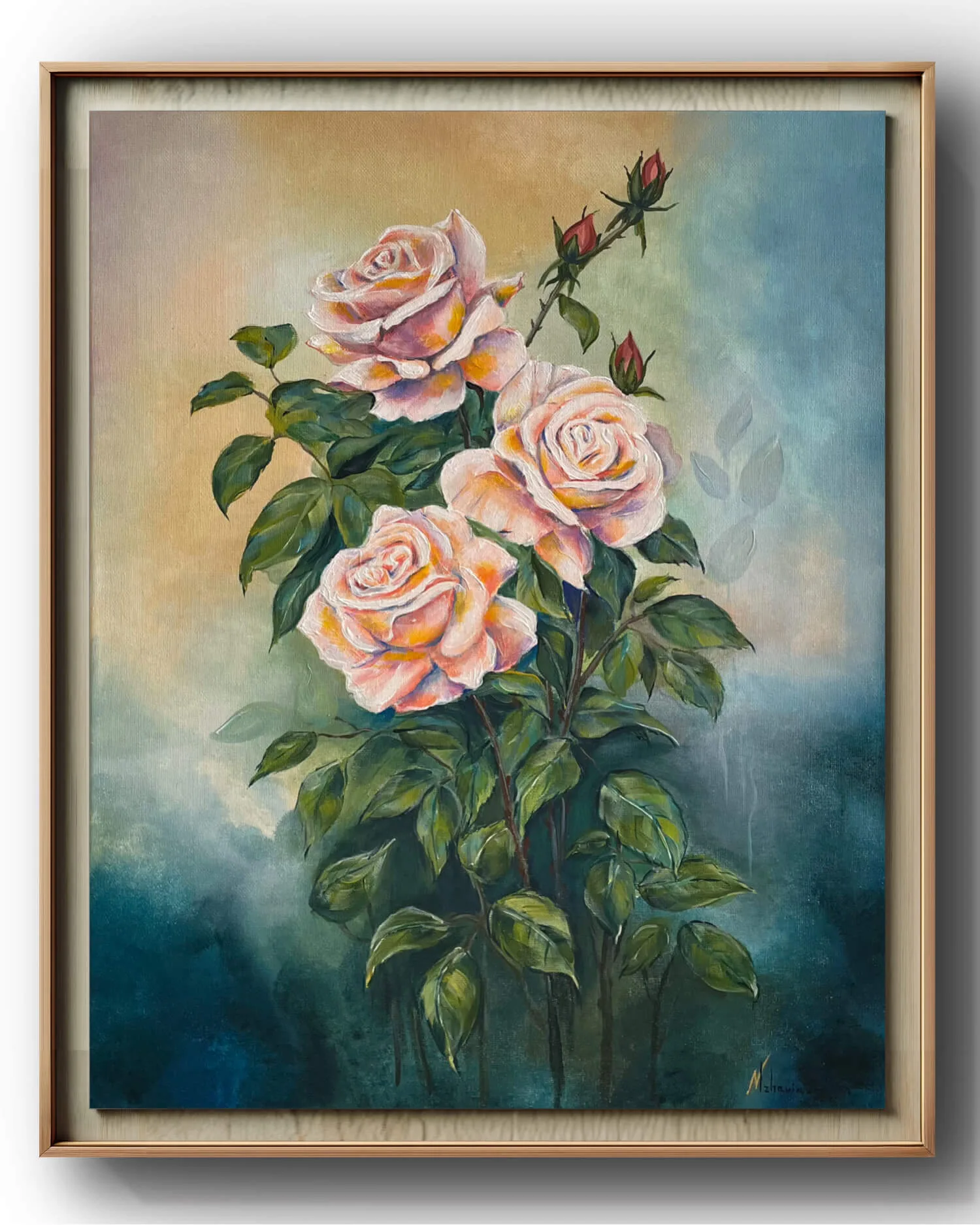 Rose painting by Nini Mzhavia